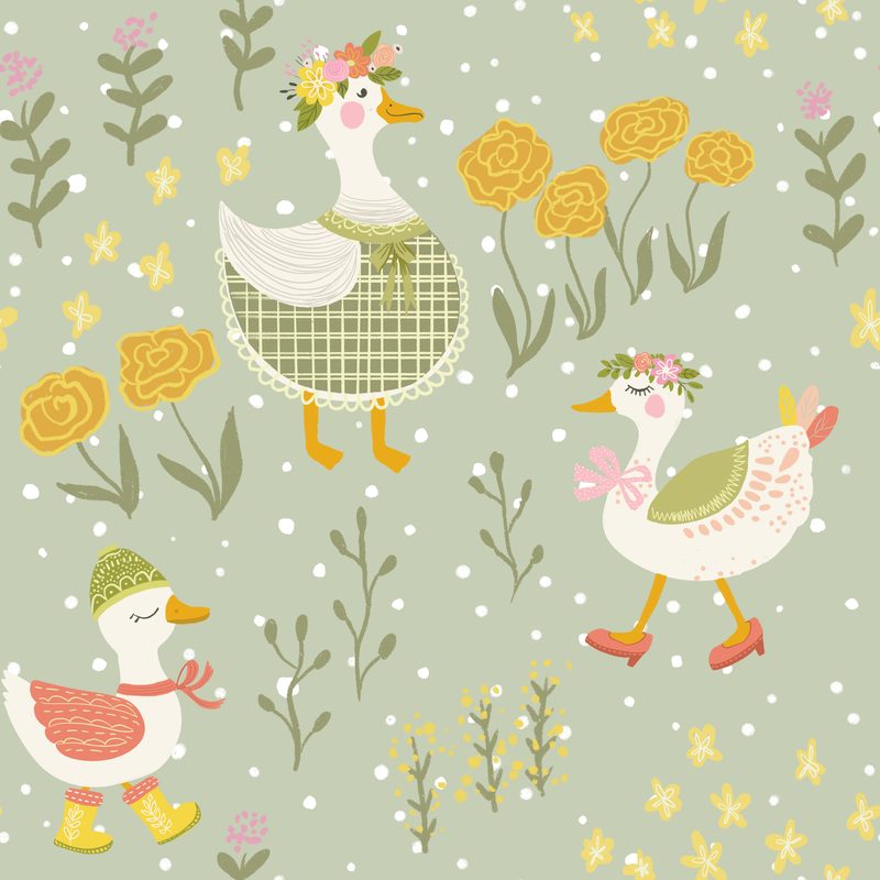 Colorful farm animal pattern